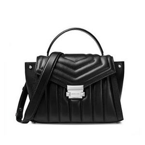 Michae Kors Whitney MD Satchel Black Leather